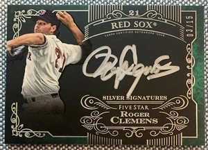 Roger CLEMENS 2015 Five Star Silver Signatures On Card AUTO #SS-RCL 3/15 Red Sox - Picture 1 of 2
