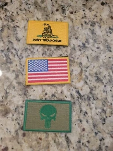 3er Pack Aufnäher US Flagge, Punisher, don't tread on me - Bild 1 von 4