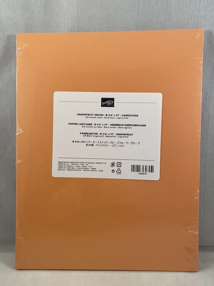 STAMPIN' UP! GRAPEFRUIT GROVE cardstock Stampin Up 8.5 X 11 -Comb Ship Disc Available