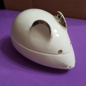 Toscany Collection Japan Porcelain Gold Accent Mouse Jewelry Trinket Candy Dish - Imagen 1 de 17