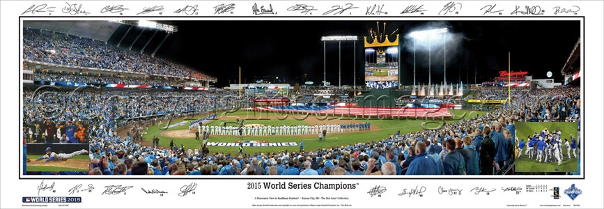 Kansas City Royals Kauffman Stadium 2015 WS sign Unframed Panoramic Poster #2111 - Image 1 of 1