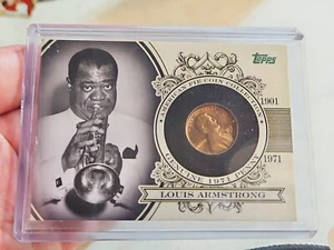 2011 TOPPS AMERICAN PIE LOUIS ARMSTRONG 1971 CARTA MONETA PENNY #15/25 - Foto 1 di 3