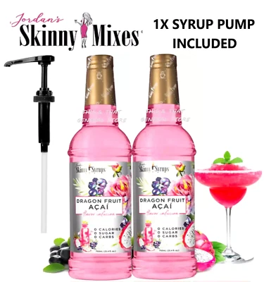 PACK DE 2 JARABES FLACOS DE FRUTA DE DRAGÓN ACAI Jordan SABOR SIN AZÚCAR CERO CARBOHIDRATOS CETO Foto 1 de 3