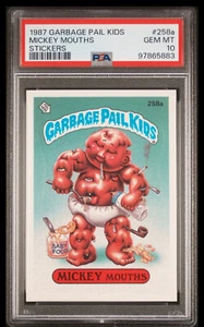1987 GARBAGE PAIL KIDS GPK STICKER #258a MICKEY MOUTHS SERIES 7 PSA 10 GEM MINT - Picture 1 of 2
