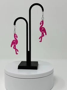 Lightweight Flamingo Skeleton 3D Printed Earrings | Choose Your Hook - Picture 1 of 8