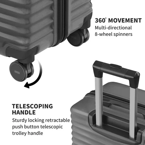 Vebreda 3 Piece Luggage Sets Hard Shell Suitcase Set with TSA Lock, 20in24in28in Cover