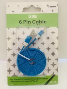 USB 6 Pin Blue 3ft/1M Cable *for Charging Only* (For iPhone and iPad) - Picture 1 of 5