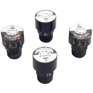 Lot of 4 SMC G15-P10-N01 Pressure Gauge, ø15mm, 0-150PSI, 1/8in NPT, 10-32 Port - Picture 1 of 5