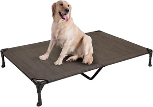 XL Outdoor Elevated Dog Cot Bed, Cooling Raised Pet Bed, Washable Breathable Mes - Picture 1 of 9