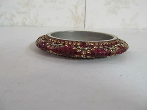 Bangle Bracelet Made in India Red in Color with Jewel Adornments - Bild 1 von 2