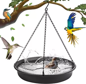 Hanging Bird Bath Hanging Bird-Feeder - Garden Birdbath Tray Wildlife Feeder Pl - Picture 1 of 12