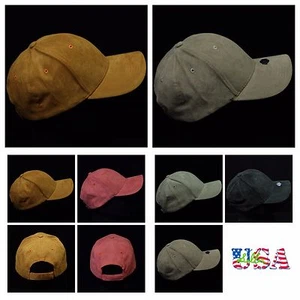 Men's Baseball Cap Fashion Hat Trucker Suede Caps Casual Solid Structured Hats - Picture 1 of 10