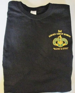 3RD ARMORED CAVALRY REGIMENT "BLOOD & STEEL" EMBROIDERED LEFT CHEST SHIRT - Picture 1 of 4