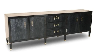 RALPH LAUREN £27,895 BROOK STREET CHEST OF DRAWERS SIDEBOARD ALLIGATOR LEATHER - Image 1 of 4