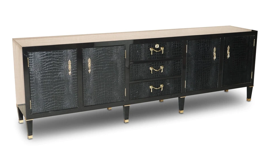 RALPH LAUREN £27,895 BROOK STREET CHEST OF DRAWERS SIDEBOARD ALLIGATOR LEATHER - Image 1 of 4