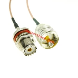 UHF Male PL259 To UHF Female SO239 Jack Connector Jumper RF Coax Cable RG316 - Picture 1 of 2