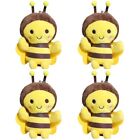  4pcs Bee Keychain Decor Plush Bee Pendant Backpack Bee Pendant Charms Key