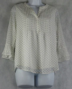 Charter Club Women's Petite 3/4-Sleeve Printed Pintuck Top, Cloud Ivory, PS - Picture 1 of 2