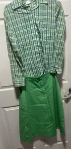 vintage girl's green girl scouts uniform shorts size 13/14 80s - Picture 1 of 5