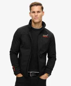 Superdry Jacket Softshell Trekker Track Jacket Coat Zip Pockets Black - Picture 1 of 6