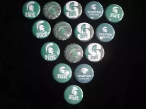 Michigan State Spartons buttons flat back or pin badge cabochons magnets - Picture 1 of 5