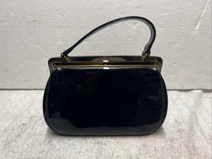Magnifique sac à main vintage bloc cuir noir - Photo 1/11
