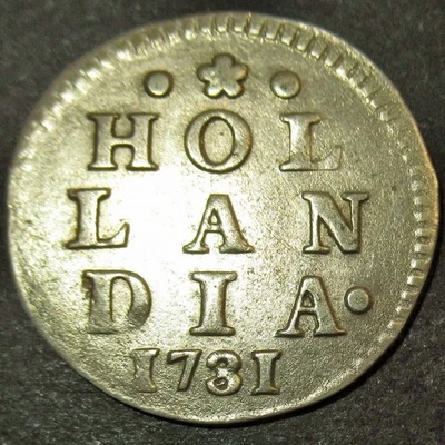 Rare Overdate Issue 1731/21 Dutch Colonial New York Silver Lion Dime Hollandia - Image 1 of 4