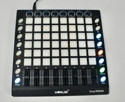 Worlde ORCA PAD48 Portable USB MIDI Drum Pad DJ Controller 48 Pads RGB Backlit - Bild 1 von 4