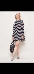 Vestido Gorman Talla 6 Oui Sin Columpio Verde Rosa Rayas Manga Larga Informal - Imagen 1 de 11