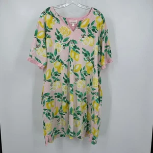Stan Herman Damen Cottagecore Nachthemd Größe XL Zitronenmuster Loungekleid - Bild 1 von 7