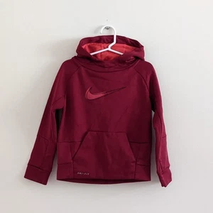 Nike Boys Sz XS/4 Therma GFX Legacy Hoodie Red/Maroon Sweatshirt - Picture 1 of 4