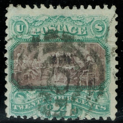 [v989] USA 1869 Scott#120 used cv:$600 (extremely little thin) - Image 1 of 2