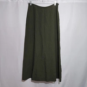 Maxi Falda Retro De Colección Eileen Fisher Para Mujer Talla Mediana Verde Ejército Mezcla de Lino - Imagen 1 de 8