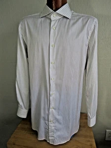 Suitsupply Herrenhemd 43 - 17 Extra Slim (passt L) grau gestreift weiß geknöpft! - Bild 1 von 13