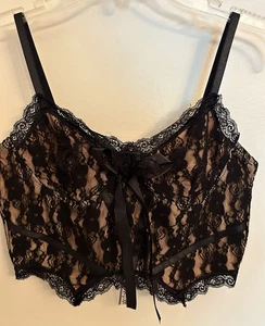 Spitzen Bralette - Markenlos - L - kabellos, ungepolstert, Reißverschluss hinten - Bild 1 von 4