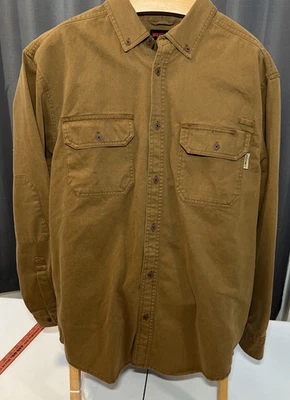 Wolverine Mens Large Brown 100% Cotton Long Sleeve Button-Up Shirt - Image 1 of 4