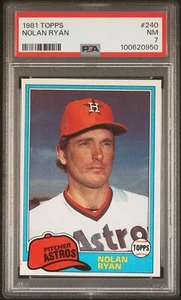 1981 Topps Baseball #240 - NOLAN RYAN - PSA 7 Near Mint !! - Picture 1 of 2