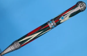 Southwest Ballpoint Pen in Antique Pewter Italian Colorwood Multi-Angled Cuts - Picture 1 of 9