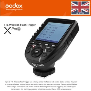 UK Newest Godox XPro-C 2.4G E-TTL Wireless Flash Trigger For Canon EOS Cameras - Picture 1 of 12
