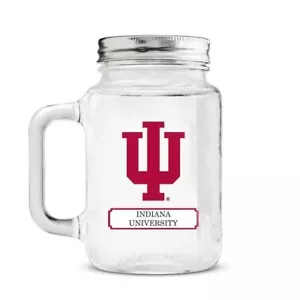 INDIANA HOOSIERS, HANDLED MASON JAR WITH SCREW ON LID FROM DUCKHOUSE SPORTS - Picture 1 of 1