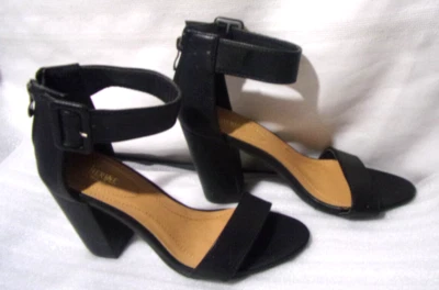 Catherine Malandrino SEAKER черный искусственной кожи 4» каблуки лодыжки ремень туфли - размер 8 - Изображение 1 из 4