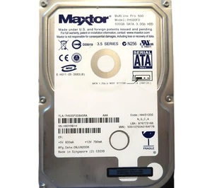 Maxtor MaxLine Pro 7H500F0 (N,G,C,A) H80Y HA431DD0 3.5" 500gb Sata HDD 09JUN2006 - Picture 1 of 1