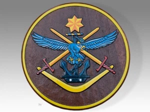 Australian Defence Force Solid Kiln Dried Mahogany Wood Handmade Plaque Emblem - Picture 1 of 6