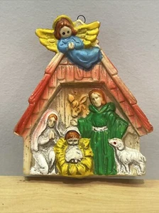 Vintage Celluloid Christmas Ornament Japan Nativity Christian Religious - Picture 1 of 5