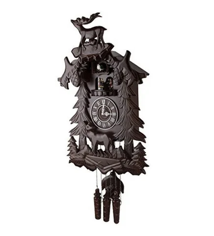 Kendal Vivid Large Deer Handcrafted Wood Cuckoo Clock with 4 Dancers Dancing Cover