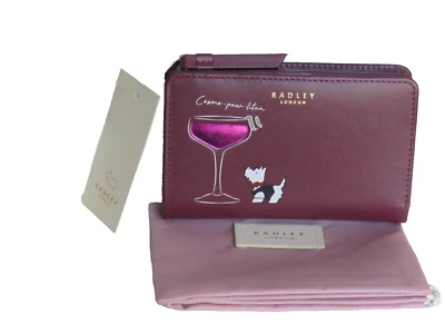 Cartera Cartera Cartera Radley London RADLEY BARTENDER Mediana de Cuero Rojo Oscuro Nueva con Etiquetas $118 Foto 1 de 4