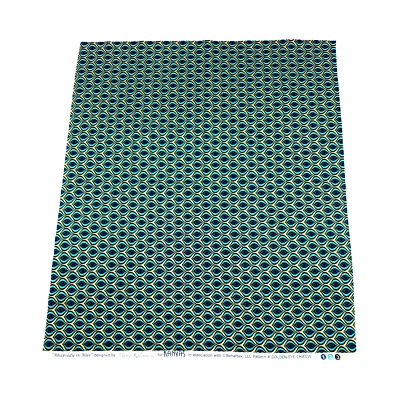 Golden Eye Peacock Teal Fat Quarter Fabric Square 100% Cotton 18" x 21" Minimum - Image 1 of 4