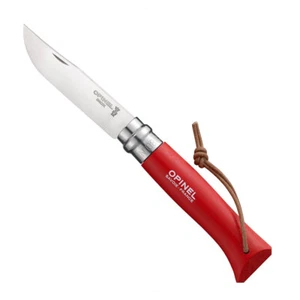 Couteau Baroudeur n°8 - lame 8.5 cm rouge avec lien en cuir inox - Imagen 1 de 1