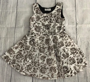 Girls Dress - Black & White Floral, Knitworks, Size 5 - Picture 1 of 4