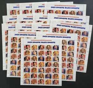 US Stamp Scott #2854-61 Jazz and Blue Singers 15 Sheets of 35 (525pc) - Picture 1 of 3